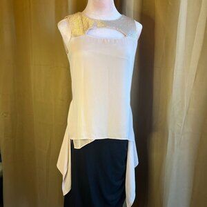 BCBG Maxazria Bianca Sequins  Bare Pink Flowy Tunic  Top Size XS